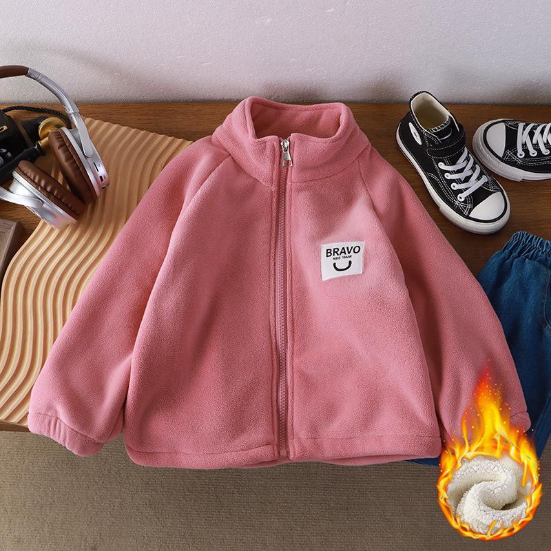 

Детская зимняя утепленная куртка с подкладкой из хлопка, куртка для детей среднего и большого возраста, теплая хлопковая куртка для мальчиков и девочек, зимняя куртка 90cm розовый