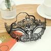 Creative Retro Half Face Mask Vintage Rhinestone Halloween Party Mask Handmade Elastic Bands Metal Eye Mask Masquerade Jewelry