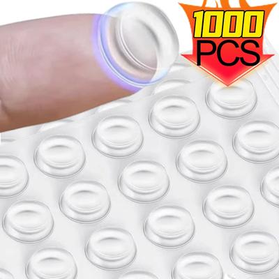 1000/100pcs Self-Adhesive Clear Door Stop Rubber Damper Buffer Cabinet Bumpers Silicone Furniture Dots Cushion Protective Pads