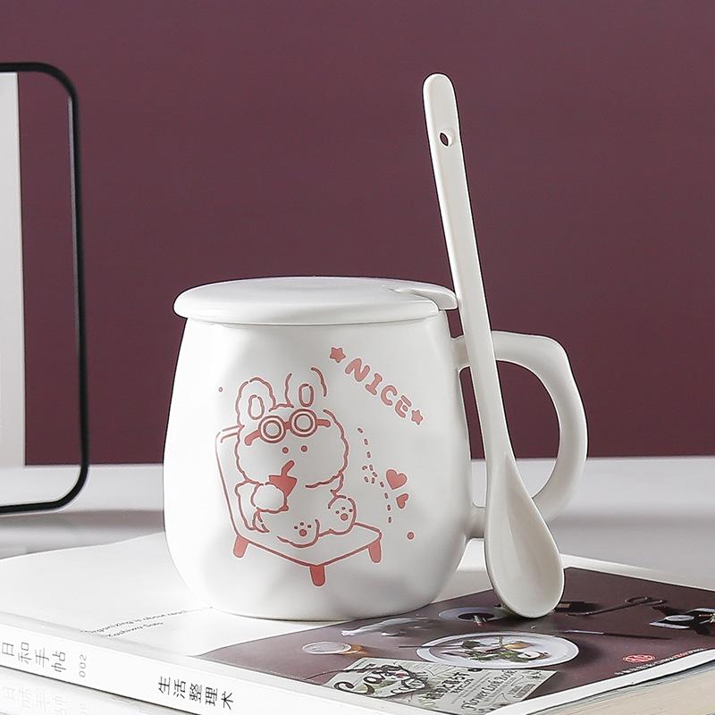 

Керамическая кружка высокой ценности Милая кружка Студенческая чашка для воды Подарок на день рождения Креативный сувенирный подарок 401-500ml