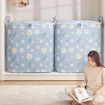 100/140/180L Kleider-Organizer-Box, großes Fassungsvermögen, Daisy Quilt Bins, faltbar, stapelbar, für Decken, Bettdecken, Kleidung, Bettwäsche