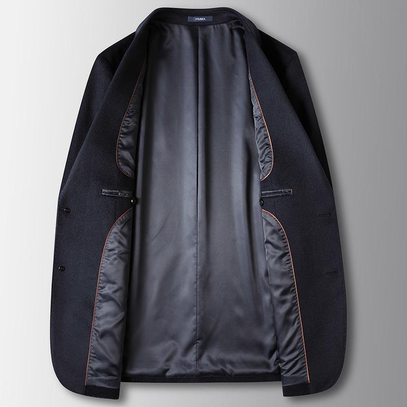 Men's Casual Suit Autumn and Winter Mulberry Silk Wool Single West Light Luxury Business Business Wool Suit Jacket