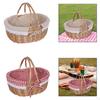 Handcrafted Outdoor Picnic Basket with Lid, Farmhouse Removable Lining, Storage Basket, Serving