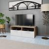 TV Stand Engineered Wood 95x35x36 Cm Oak and White