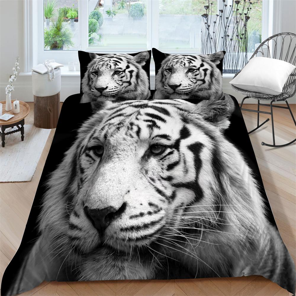 3D Tiger Print Breathable Comfortable Bedding Suit Home Decor Bed Clothes Pillowcase Comforter Duvet Cover