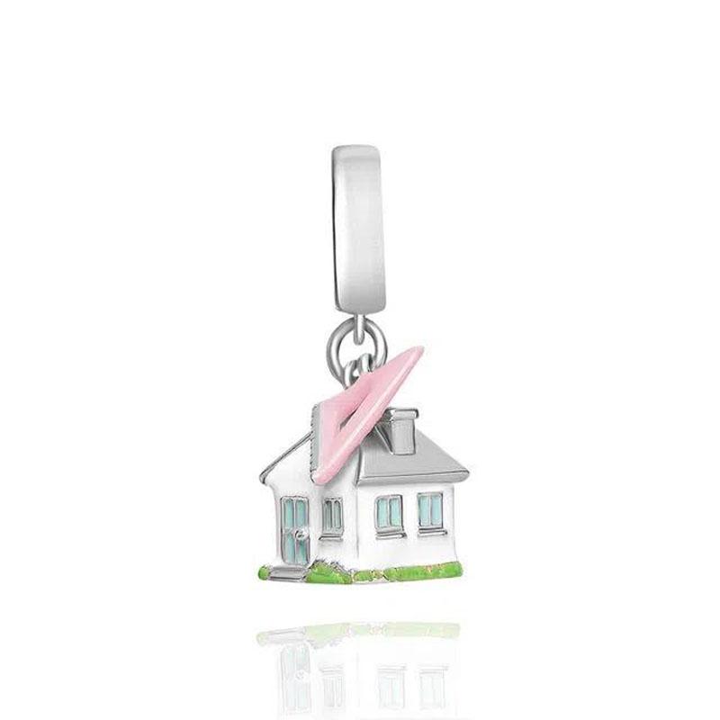 Copper Angel Beads Colorful House, Key Pendant Suitable For European Bracelet Diy Accessories Charm Jewelry
