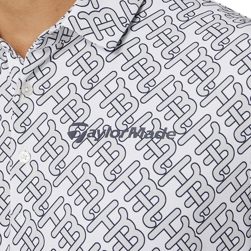 TaylorMade Monogram S/S Polo Shirt, White, Size Small, Men's, 2025SS UN630