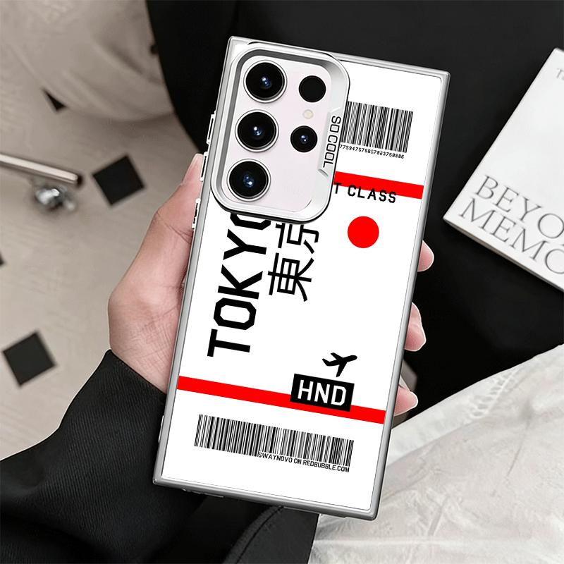 Travel Air Ticket Label Shockproof Phone Case for Samsung Galaxy S26 Edge S25 Ultra S24 FE S23 Plus S21 Cover Anti Fall Fundas