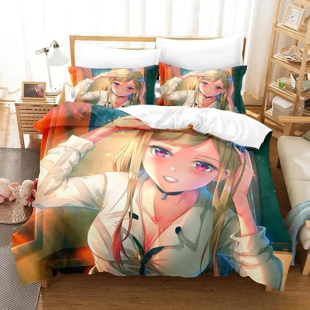 3D Print Anime Kawaii Marin Kitagawa Bedding Set Single Twin Full Queen King Size Bed Set Adult Kid Bedroom Duvet Cover Sets