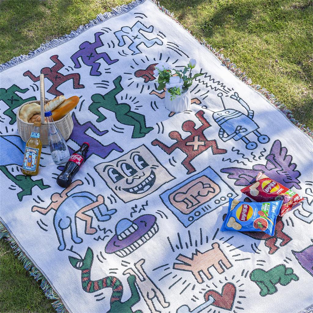 Picnic Mat Moisture-proof Mat Thickened Ins Wind Outdoor Floor Mat Camping Picnic Cloth Bohemian Carpet