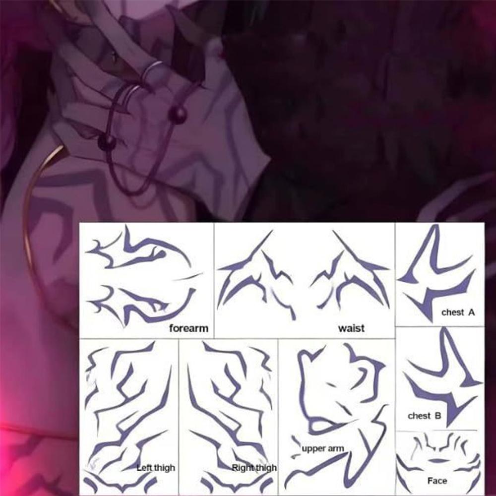 4Sheets Movie Anime Purple Temporary Tattoos For Halloween Cosplay Party