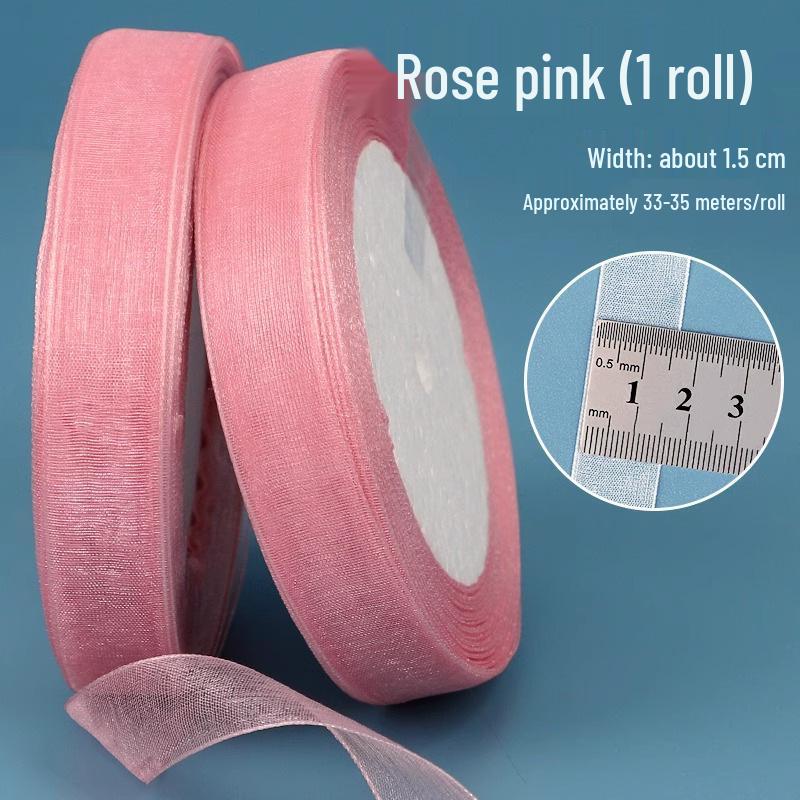 1.5cm Transparent Snow Yarn Ribbon for Gift Wrapping, DIY Crafts, Hair Accessories, and Chiffon Projects.
