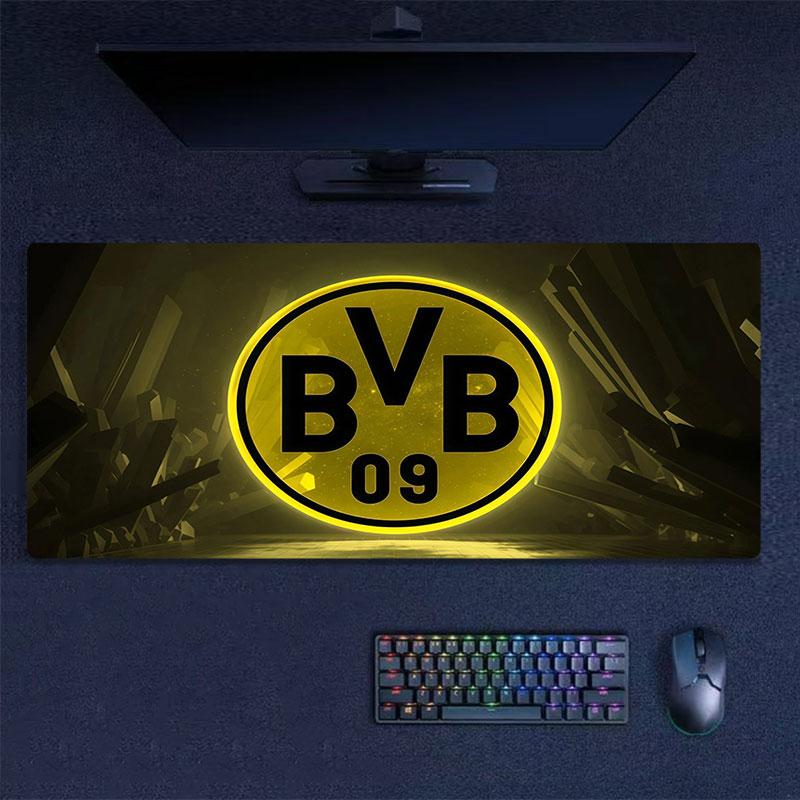 Dortmund Mauspad, Große Gaming Schreibtischmatte, Rutschfestes XXL-Mauspad für Laptop & Tablet, Mini-PC-Spielmatte mit Genähten Kanten