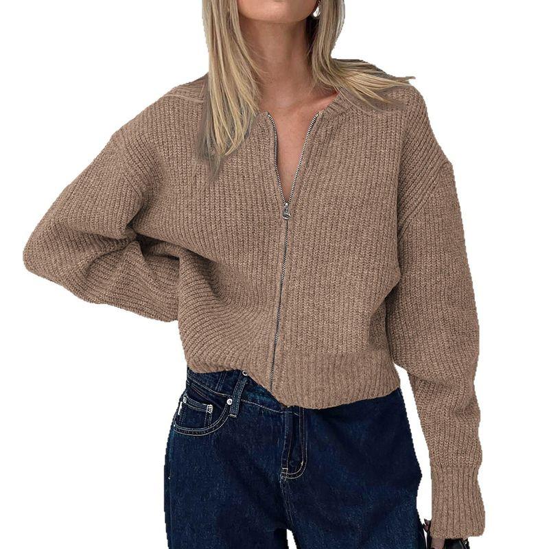 European and American Foreign Trade Women clothes Autumn and Winter Amazon Independent Station Casual Simplicity Long sleeve Inner wear Sweater Knit