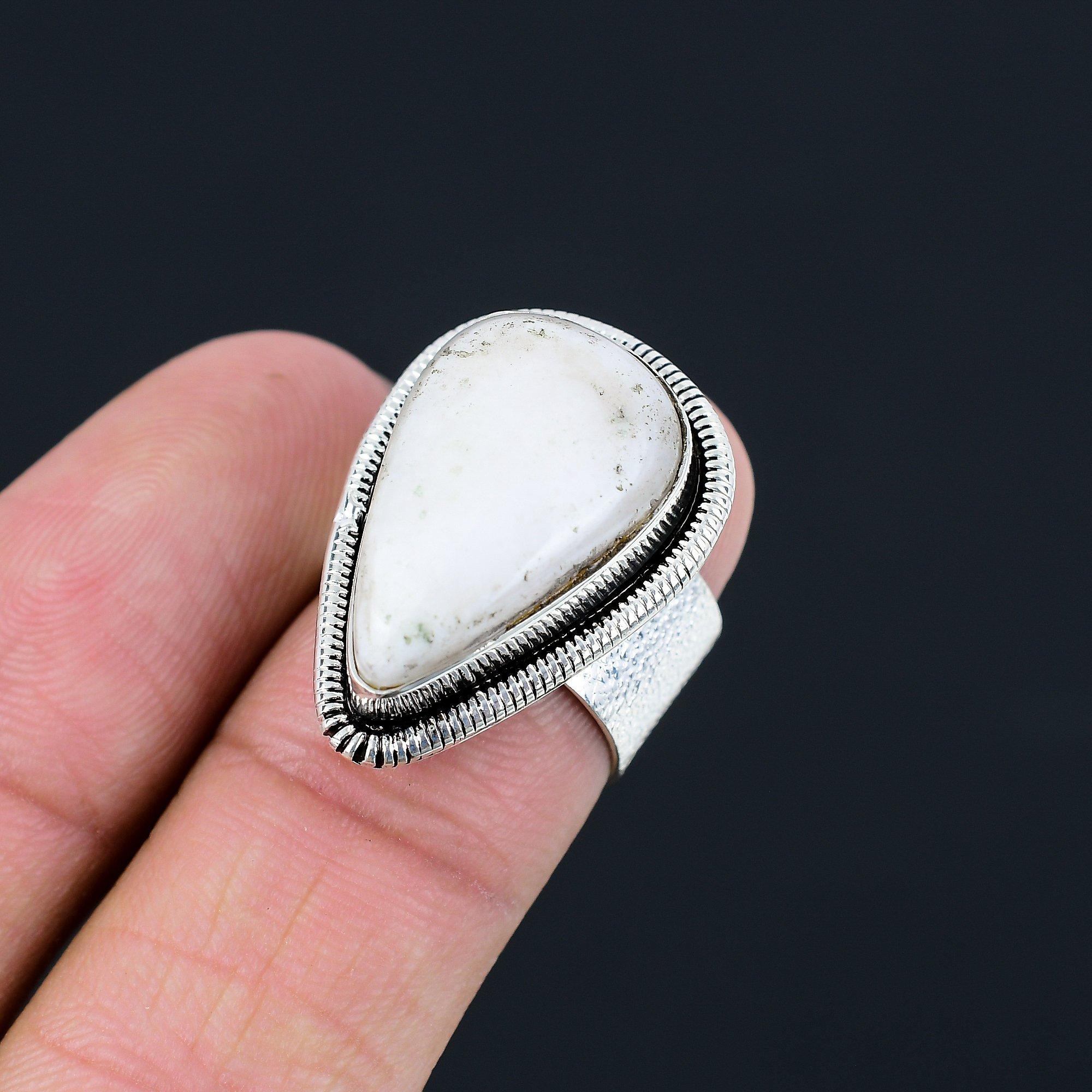 

Tree Agate Stone Handmade Stackable Ring Jewelry Size 6.5 925 Sterling Silver 6.5