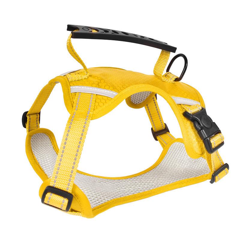 

Dog Harness With Reflective Mesh For Medium Large Dogs Nonextendable Pet Leash XS жовтий