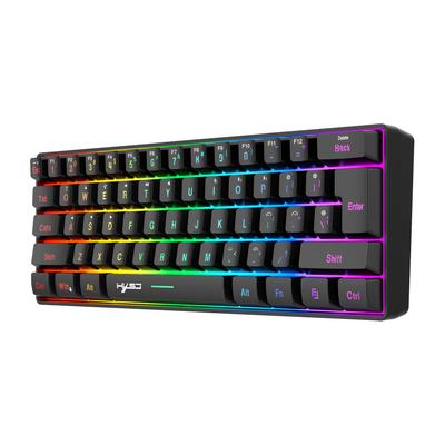 HXSJ L500 Tri-Mode Wireless 61-Tasten-Kompaktmembrantastatur Minitastatur RGB-Vollfarb-Hintergrundbeleuchtung