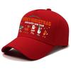 [Christmas] 1Pc Festive Christmas And Happy New Year Polyester Baseball Cap, 100% Polyester Woven Street Style Hat, Hand Washabl