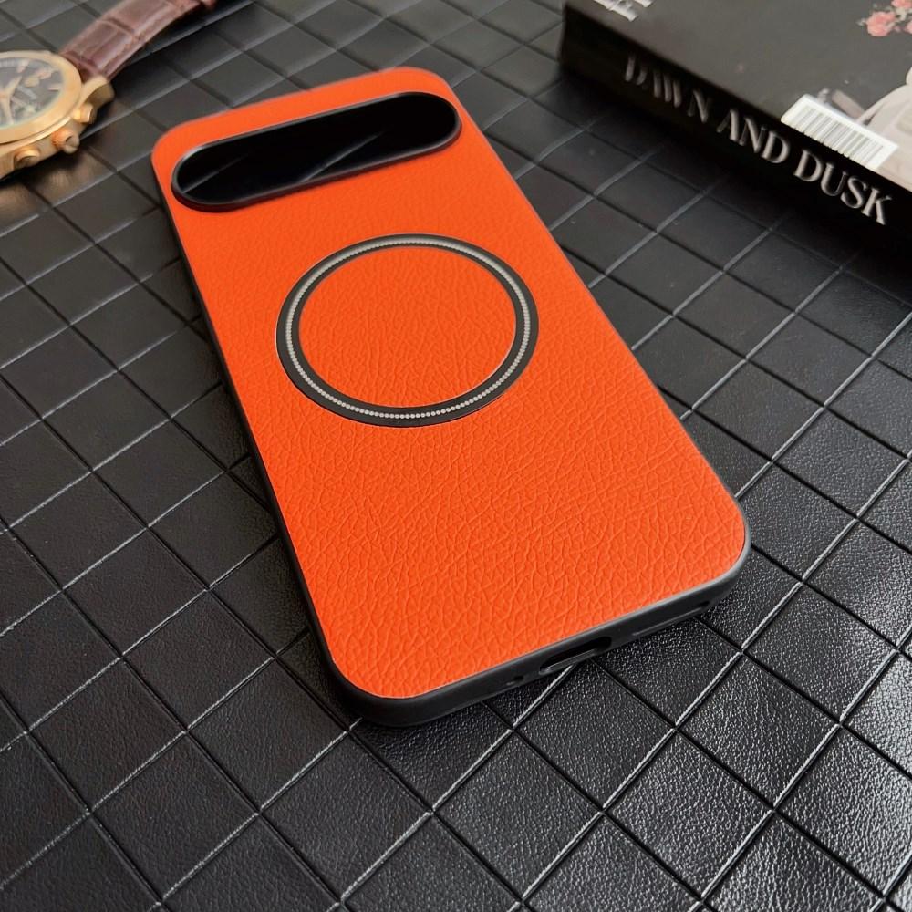 Luxury Business Leather Magsafe Case for Google Pixel 9 Pro XL PU Skin Feel Wireless Charging Magnetic Shockproof Protective Hard Back Cover