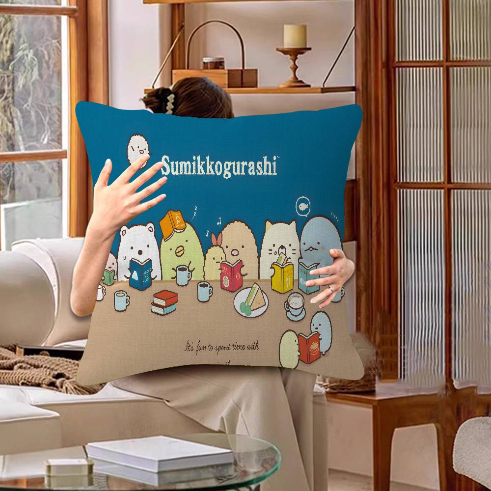 Cartoon S-Sumikko Cute G-Gurashis Pillow Cover Sofa Cushion Cover Home Room Decoration Children Gift