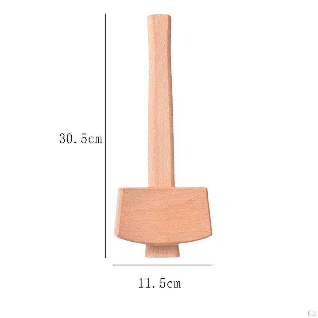 Dřevěná palička,Přenosné ruční nářadí na zpracování dřeva Profesionální ruční kladivo na led,Palička z bukového masivního dřeva