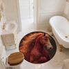 Red Horse,Round Area Rug,Carpet Rug for Living Room Bedroom Sofa Playroom Decor,Non-slip Floor Mat