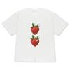 Minimalist Strawberry Graphic Tee T-shirt Casual Aesthetic Crew Neck Short-sleeved Trendy Everyday Fruit Print Top for Women