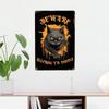 Funny Vintage Cat Warning Sign Boho Retro Metal Wall Decor for Home Bar Kitchen