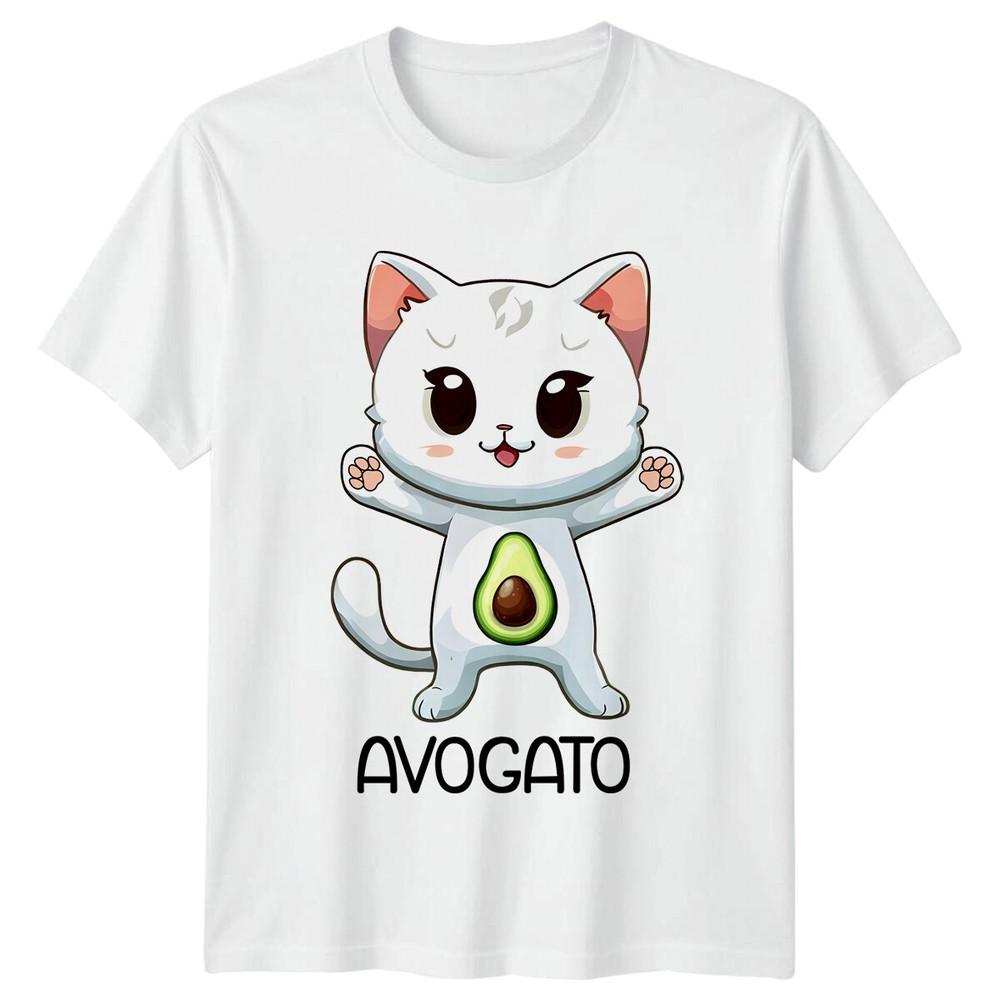 Avogato Funny Cat Avocado Pun Graphic Novelty Unisex Unisex TShirt S