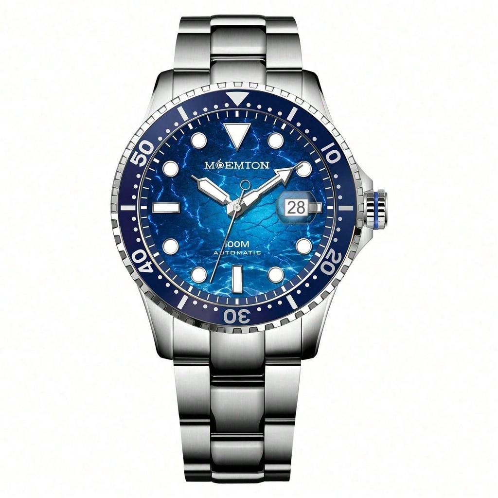 Moemton Men's Automatic Diver Watch Steel 100m M129.BSSA01