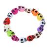 Colorful Skull Bracelet Punk Girl Elastic Bracelet Women's Skull Linked Bracelet
