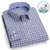 Men's Oxford Shirts Long Sleeve 100% Cotton Casual Plaid Soft Regular Fit Formal Dress Shirt Social Blouse Male Clothes 6XL 7XL