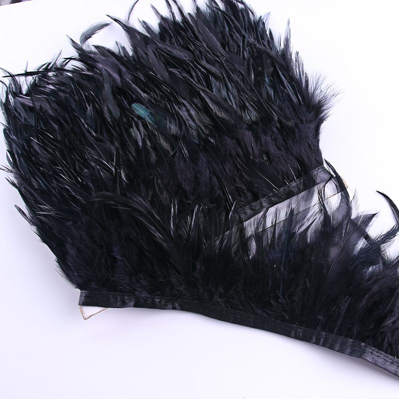 Black Tip Cloth Strip Feather Skirt Feather Cloth Strip Jewelry Handicrafts Decorative Clothing Accessories