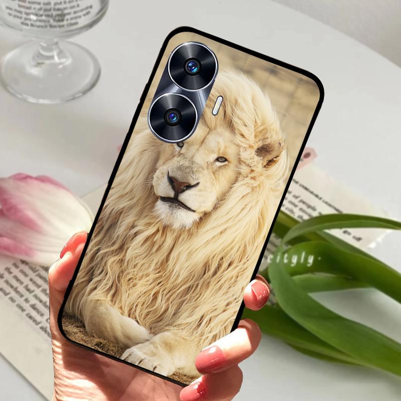 For Realme C55 Case Cool Black Soft Silicone TPU Bumper Protective Phone Case For OPPO Realme C55 C 55 Cover Fundas Shell Coque