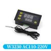 W3230 DC 12V 24V 110V 220V AC Digital Temperature Controller LED Display Thermostat With Heating Cooling Switch NTC Sensor