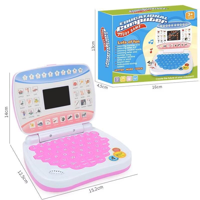 Early Education Machine Led Display Learning Device Music Children'S Toy Mini Simulated Laptop