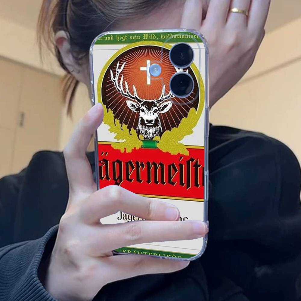 

Hot J-Jagermeisters Transparent Back Phone Case For iPhone 17 16 15 13 12 11 14 Pro Max Mini Plus Silicone Bumper iPhone 16pro max