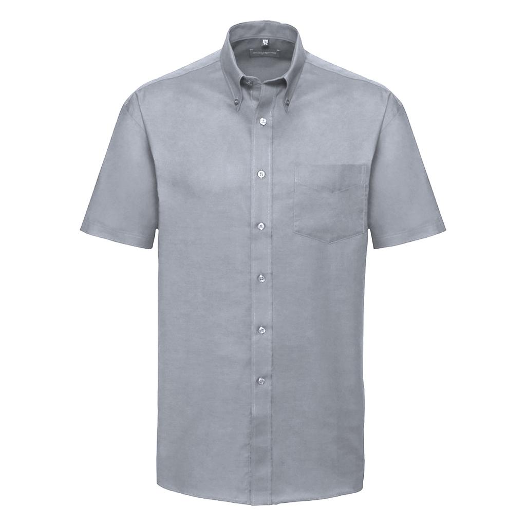 Russell Collection Mens Short Sleeve Easy Care Oxford Shirt