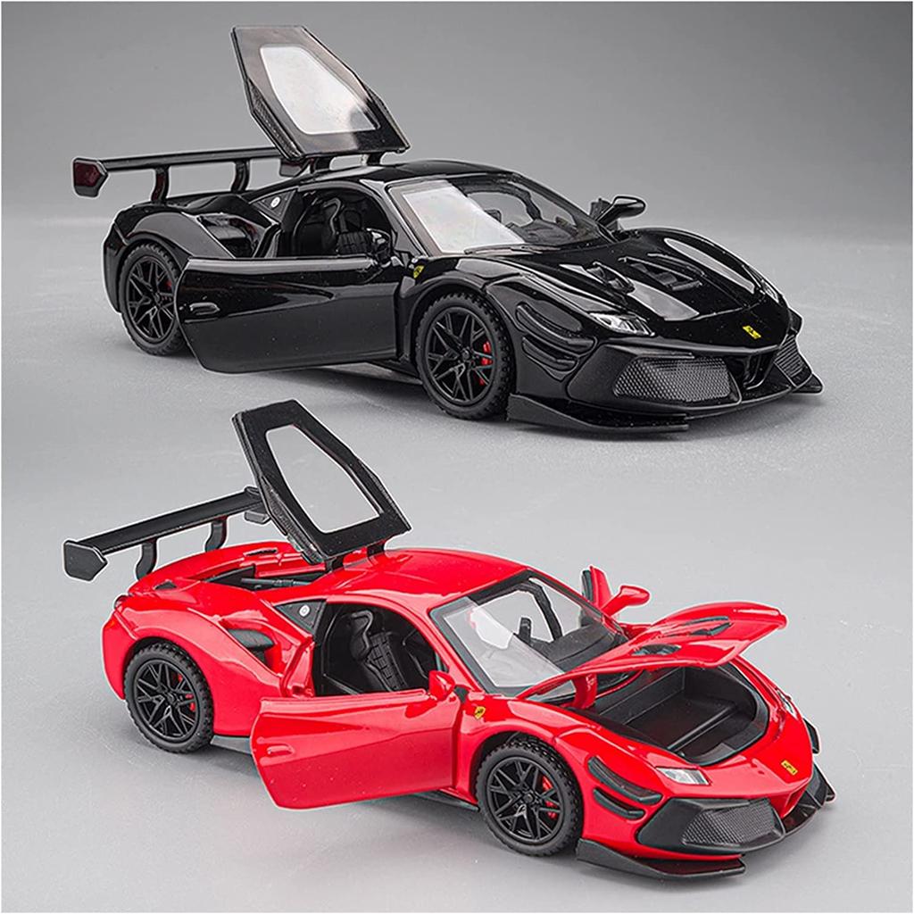 Modellauto aus Druckguss im Maßstab 1:32, Modellauto 488, zurückziehbares Spielzeugfahrzeug mit Ton und Licht für Kinder, Kleinkinder, Jungen und Mädchen, Geschenkkollektion