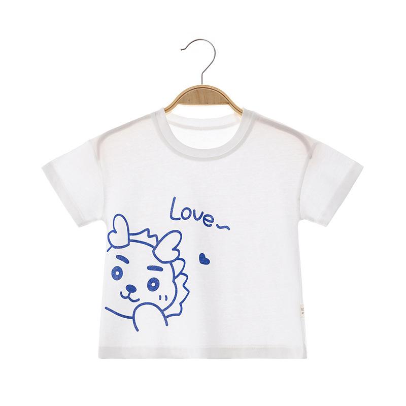 

Детская хлопковая футболка с короткими рукавами для детей 0-3 лет, ультратонкий детский топ с половиной рукавов для маленьких мальчиков и девочек, летняя рубашка, детская одежда 100cm