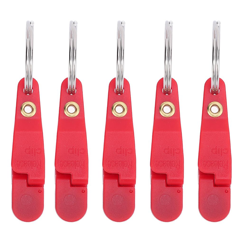 10Pcs Heavy Tension Snap Release Clip Fishing Trolling Padded Release Clip with Key Ring for Planer Board Kite Red
