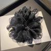 Korean Rhinestone Mesh Scrunchie: Elegant Retro Black Hair Tie