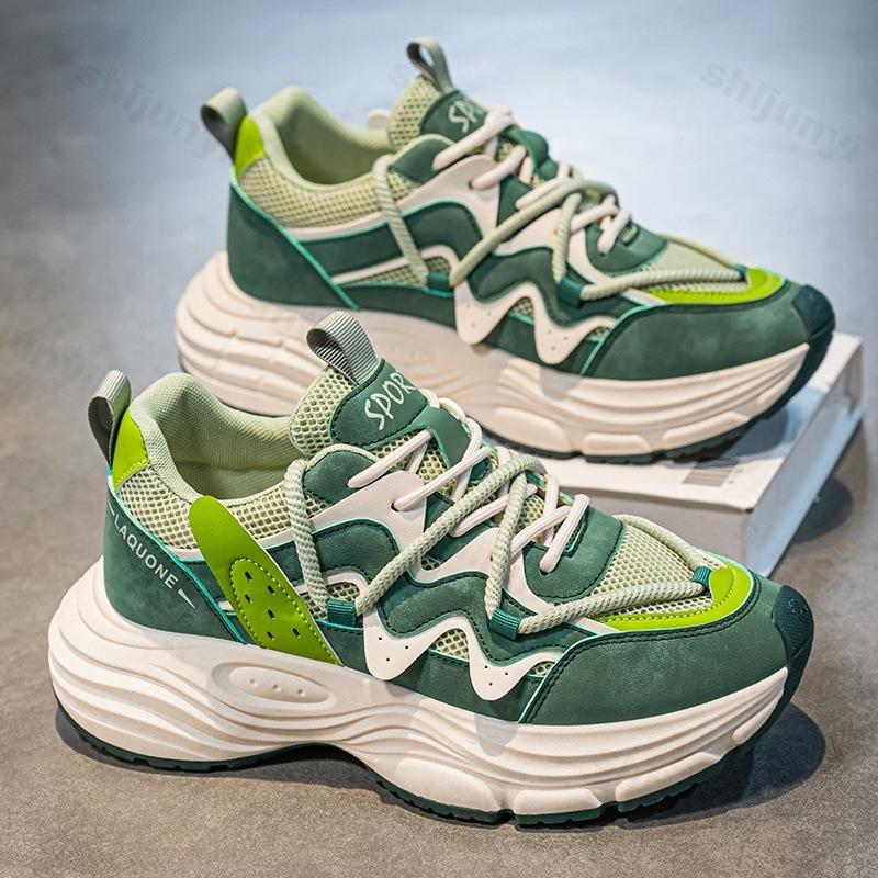 Zapatillas Casuales de Moda para Hombre Moda de Primavera Transpirables Zapatillas de Plataforma Hombre Antideslizantes Con Cordones Zapatillas para Correr Malla Zapatillas De Hombre