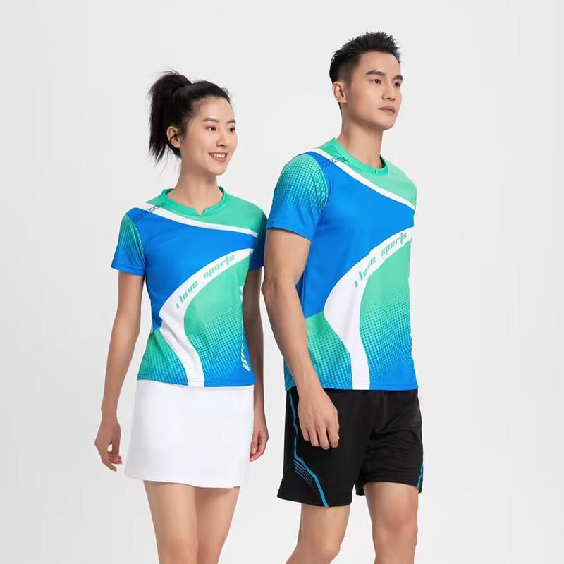 Breathable Sweat-Absorbent Sports Shirts Men Women Ideal Badminton Table Tennis Training