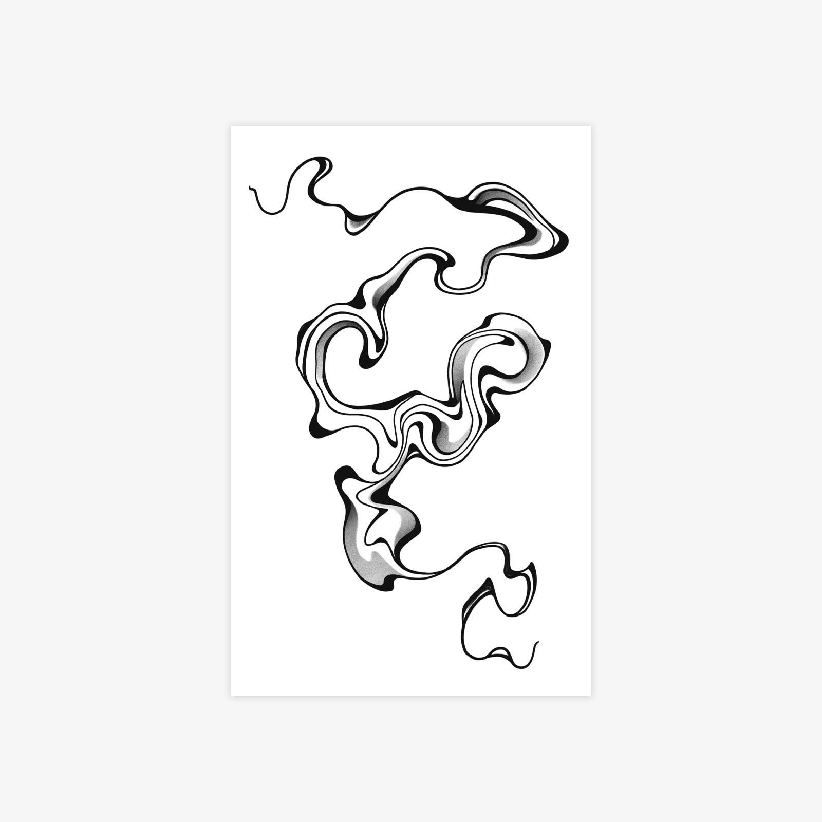 

American Retro Creative Tattoo Sticker Waterproof Long-Lasting Splashing Ink Smudging Lines Sexy Back Tattoo Sticker 12*19