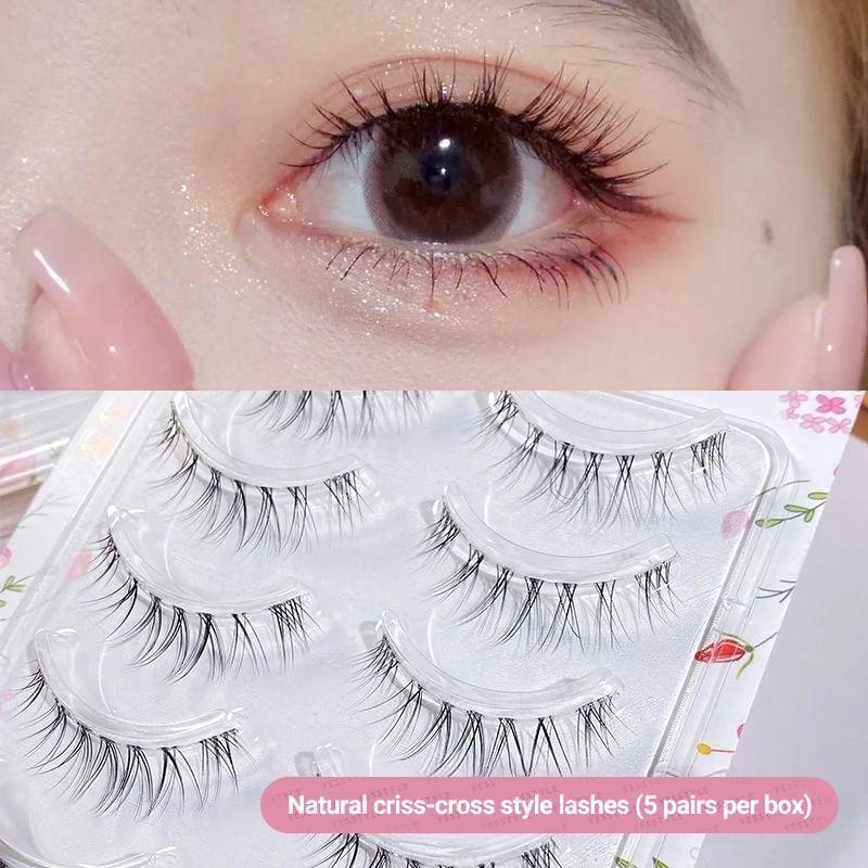 Mogugu - Set of 5 Pairs: Natural Wispy False Eyelashes