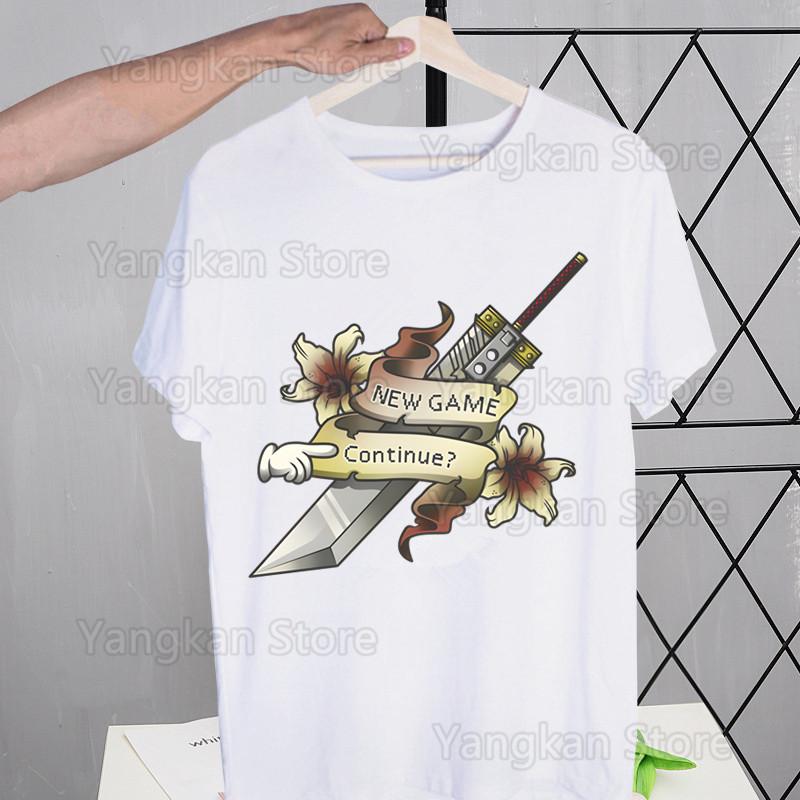 Final Fantasy 7 FF7 Street Style Casual Short Sleeve Men T Shirt O-neck Tshirt Male T-shirt