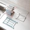 Foldable Kitchen Towel Rack Plastic Storage Rag Rack Vertical Desktop Dish Cloth Drain Shelf Multi-Function Kitchen Supplies