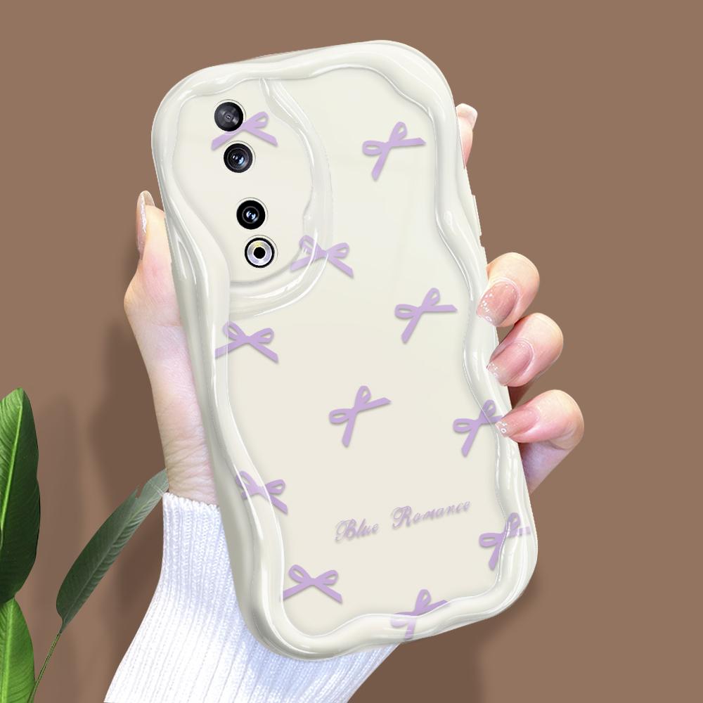 Model drăguț de desene animate Carcasă cu textura cremă cu margine ondulată Husă din silicon moale pentru telefon pentru Huawei Honor Infinix Tecno iPhone