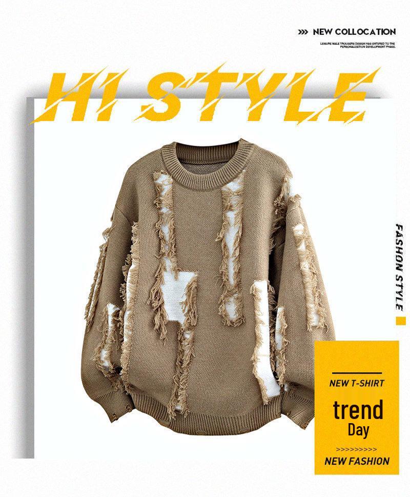 2025 Men's Winter Korean Style Round Neck Knit Pullover